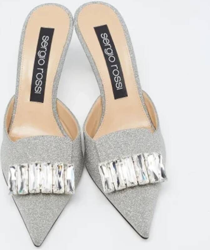 Sergio Rossi Pre-owned Fabric mules Gray Dames