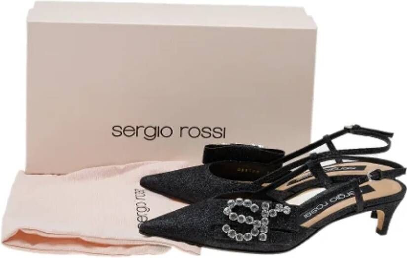Sergio Rossi Pre-owned Fabric sandals Black Dames