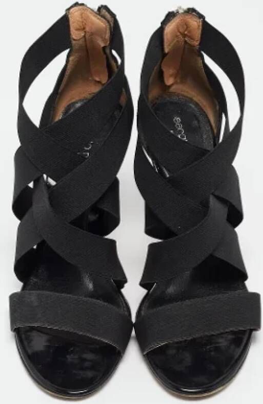 Sergio Rossi Pre-owned Fabric sandals Black Dames