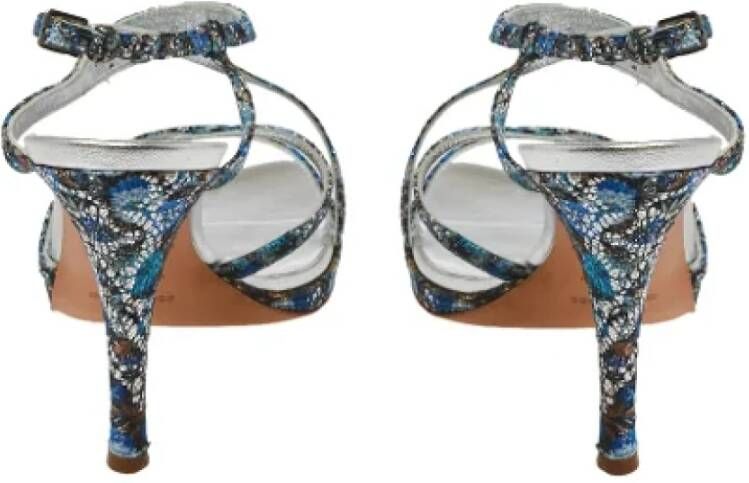 Sergio Rossi Pre-owned Fabric sandals Blue Dames