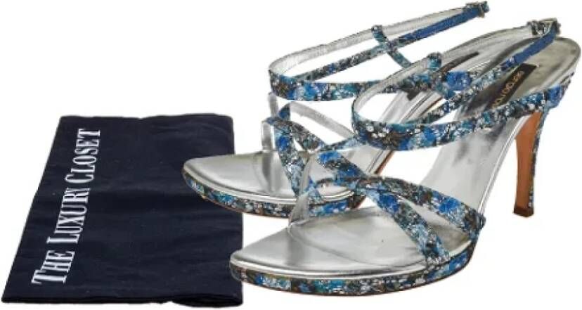 Sergio Rossi Pre-owned Fabric sandals Blue Dames