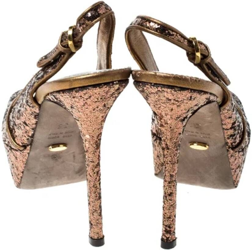 Sergio Rossi Pre-owned Fabric sandals Gray Dames