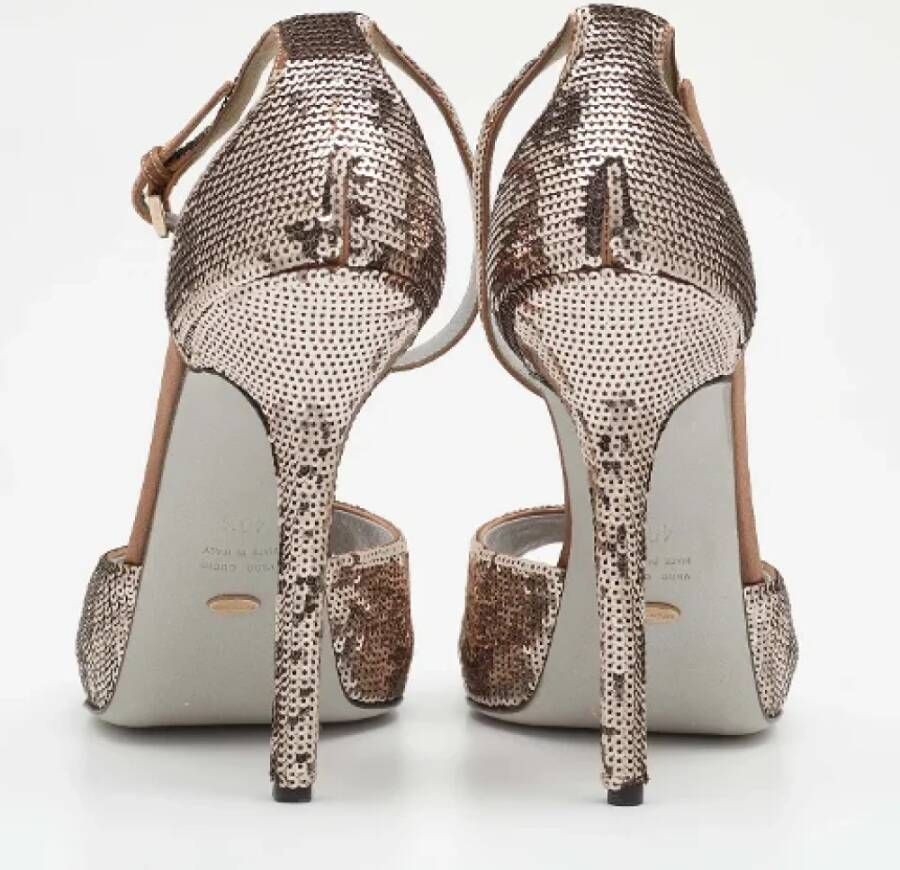 Sergio Rossi Pre-owned Fabric sandals Gray Dames