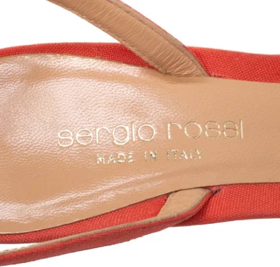 Sergio Rossi Pre-owned Fabric sandals Orange Dames