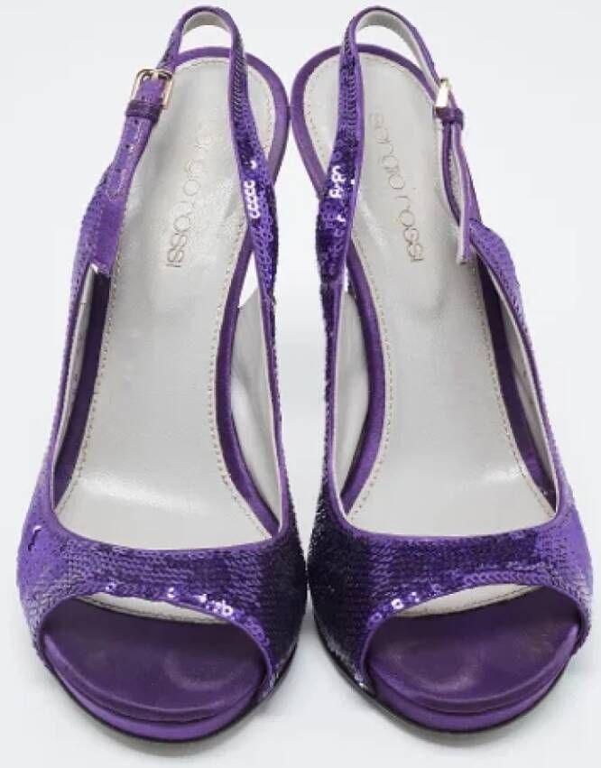 Sergio Rossi Pre-owned Fabric sandals Purple Dames