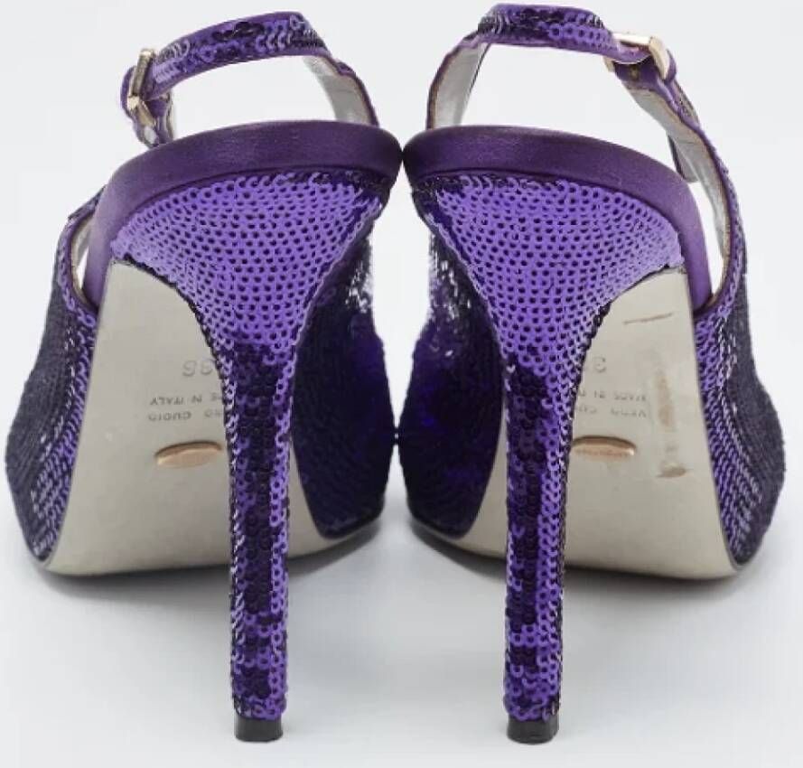 Sergio Rossi Pre-owned Fabric sandals Purple Dames