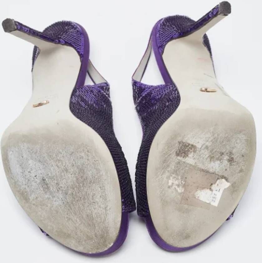 Sergio Rossi Pre-owned Fabric sandals Purple Dames