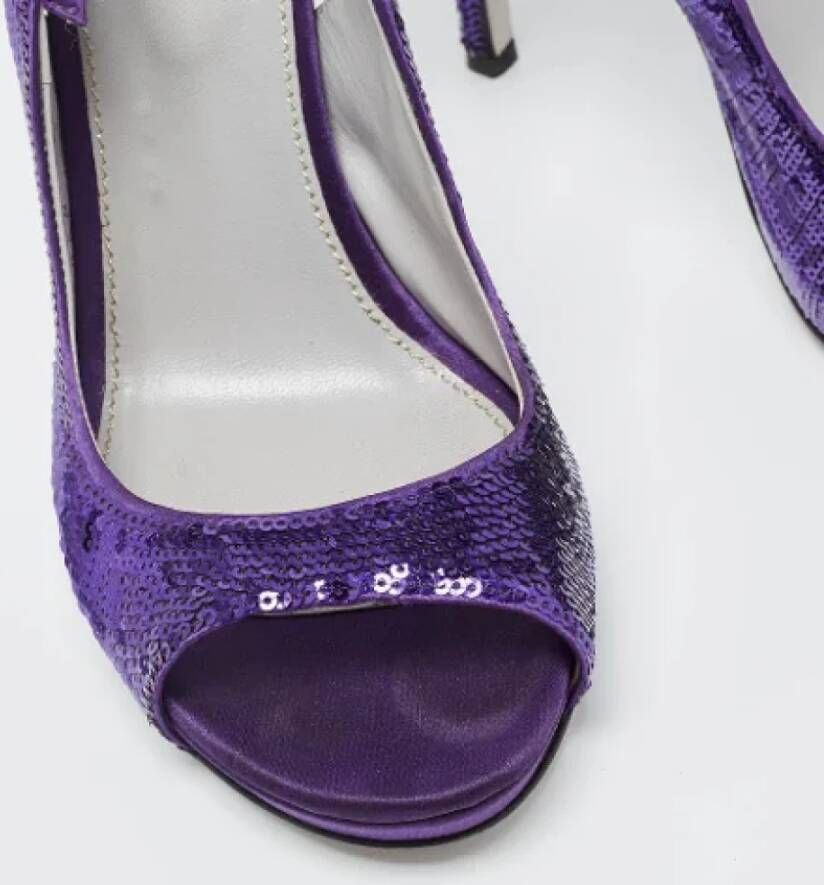 Sergio Rossi Pre-owned Fabric sandals Purple Dames