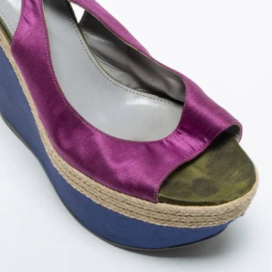Sergio Rossi Pre-owned Fabric sandals Purple Dames