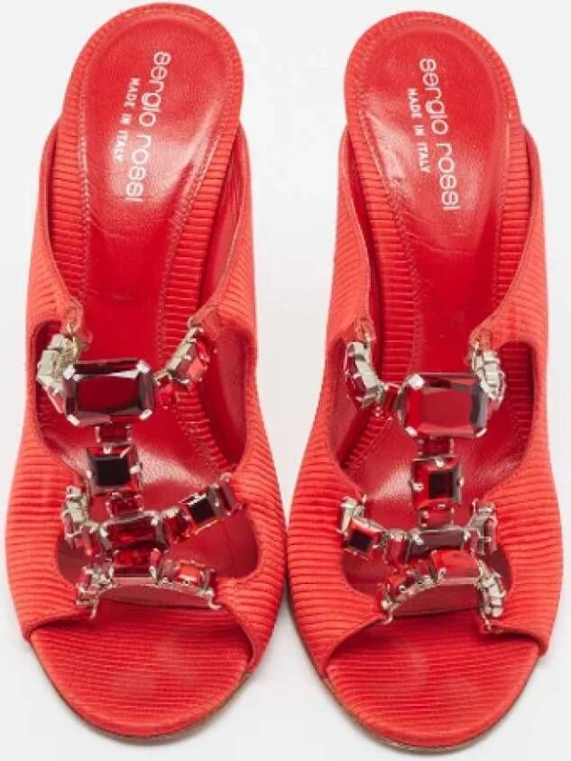 Sergio Rossi Pre-owned Fabric sandals Red Dames