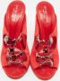 Sergio Rossi Pre-owned Fabric sandals Red Dames - Thumbnail 3