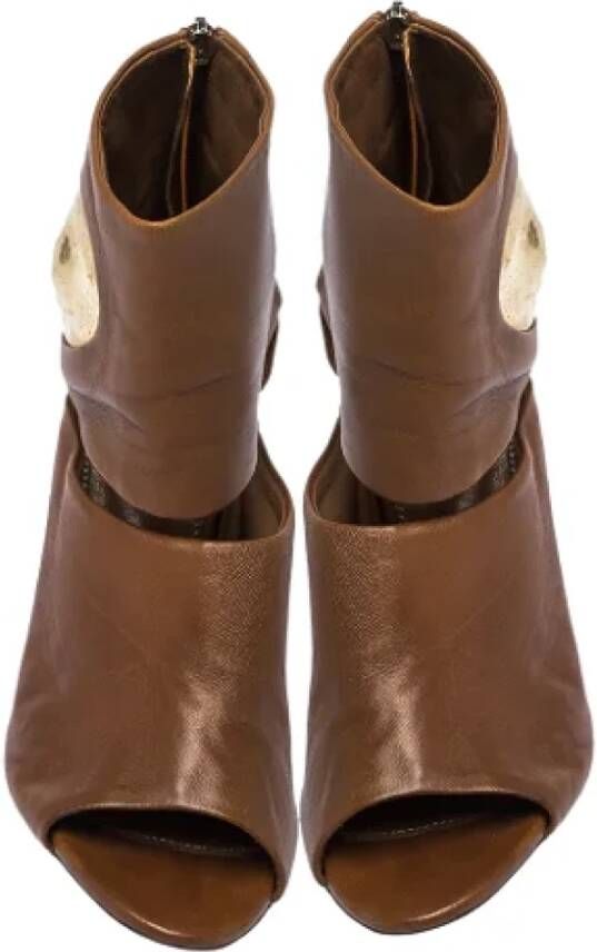 Sergio Rossi Pre-owned Leather boots Brown Dames