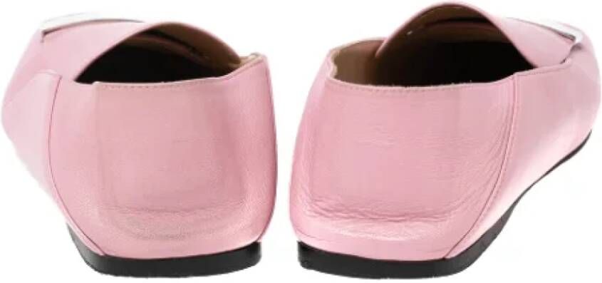 Sergio Rossi Pre-owned Leather flats Pink Dames