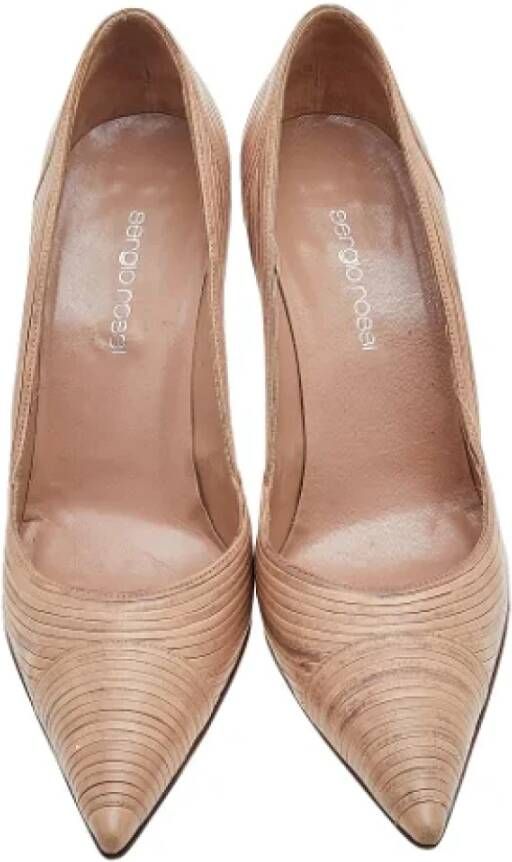 Sergio Rossi Pre-owned Leather heels Beige Dames