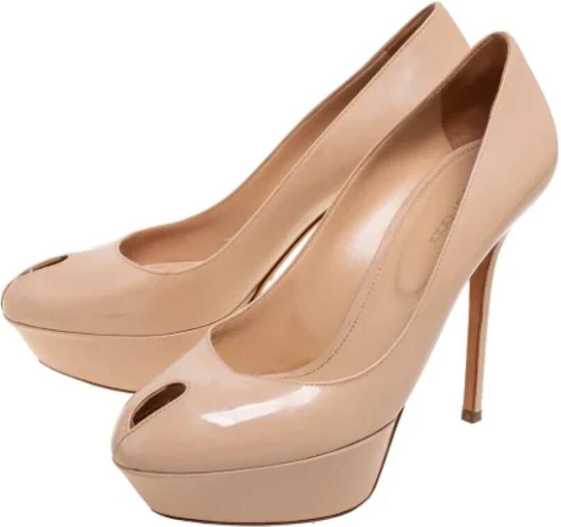 Sergio Rossi Pre-owned Leather heels Beige Dames