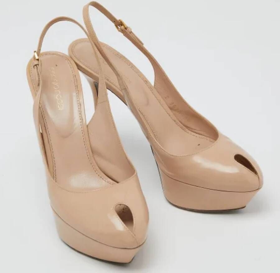 Sergio Rossi Pre-owned Leather heels Beige Dames