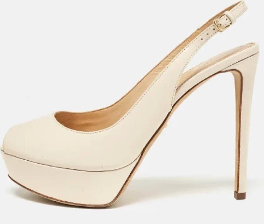 Sergio Rossi Pre-owned Leather heels Beige Dames