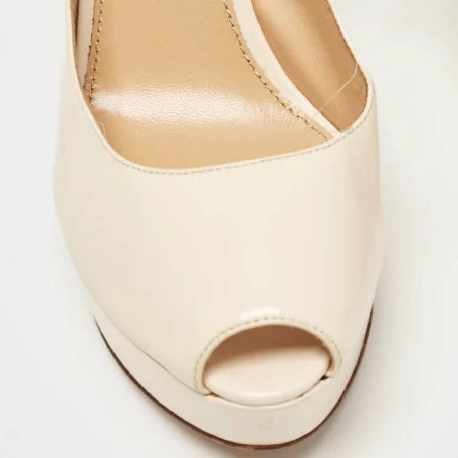 Sergio Rossi Pre-owned Leather heels Beige Dames