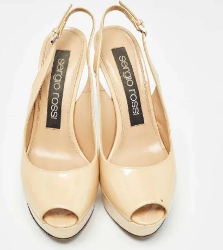 Sergio Rossi Pre-owned Leather heels Beige Dames