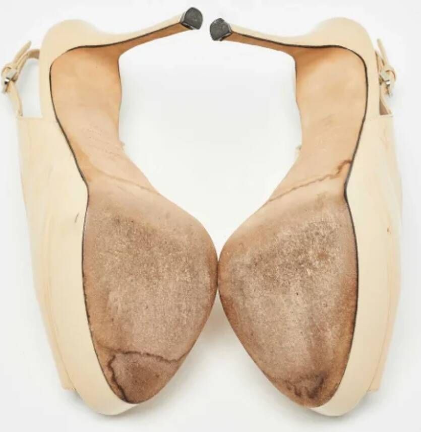 Sergio Rossi Pre-owned Leather heels Beige Dames