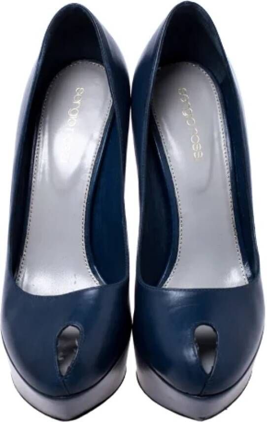 Sergio Rossi Pre-owned Leather heels Blue Dames