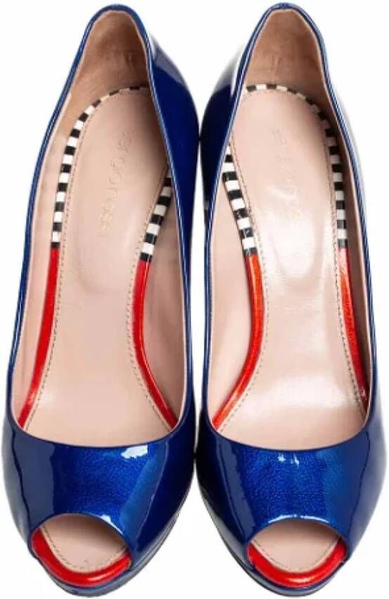 Sergio Rossi Pre-owned Leather heels Blue Dames