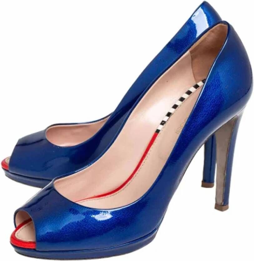 Sergio Rossi Pre-owned Leather heels Blue Dames