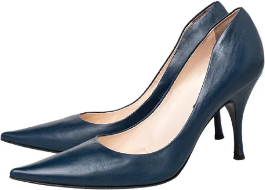 Sergio Rossi Pre-owned Leather heels Blue Dames