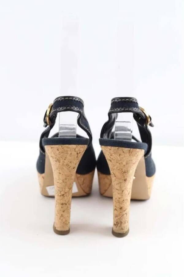Sergio Rossi Pre-owned Leather heels Blue Dames