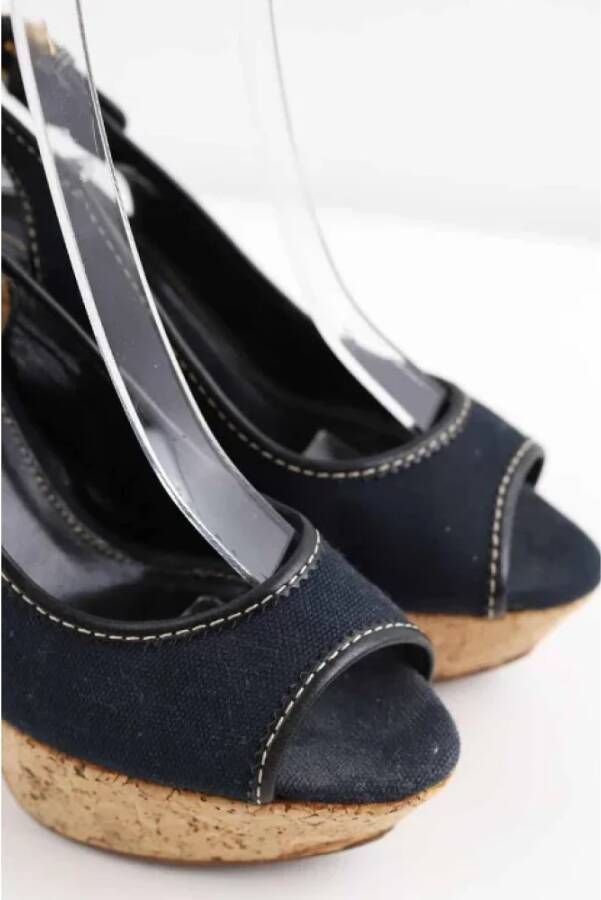 Sergio Rossi Pre-owned Leather heels Blue Dames
