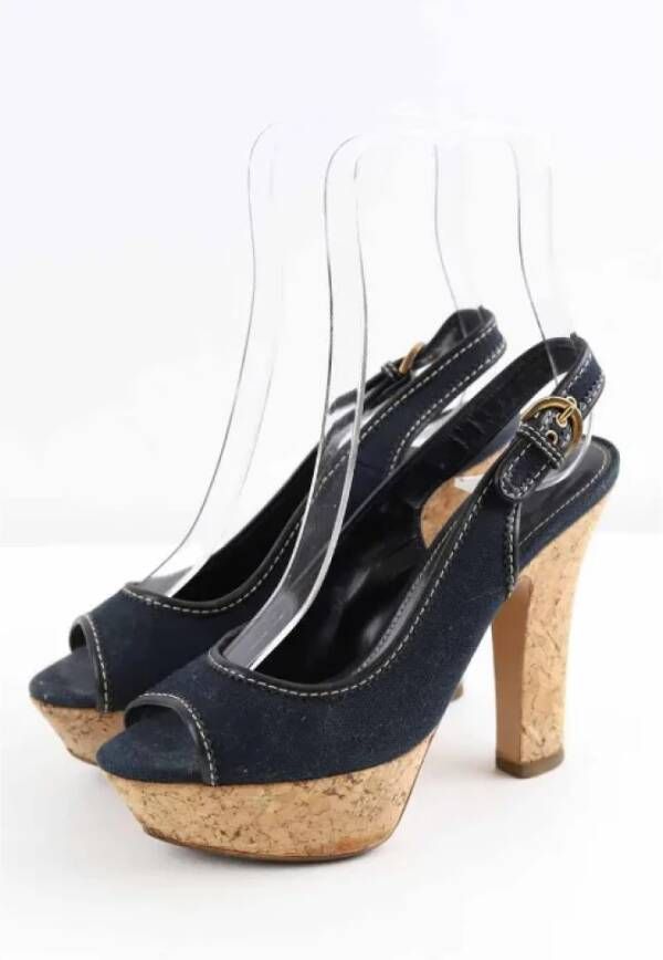 Sergio Rossi Pre-owned Leather heels Blue Dames