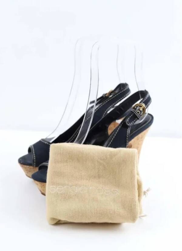 Sergio Rossi Pre-owned Leather heels Blue Dames