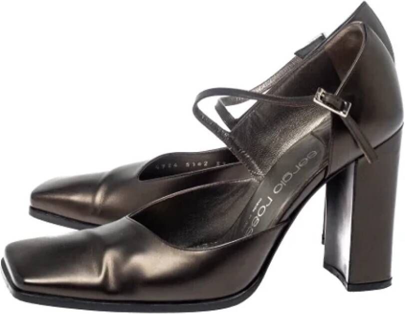 Sergio Rossi Pre-owned Leather heels Gray Dames