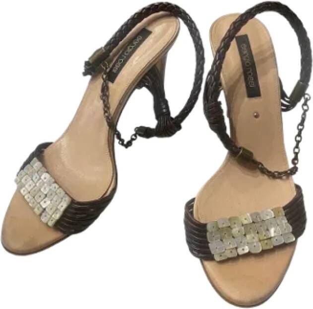 Sergio Rossi Pre-owned Leather sandals Beige Dames