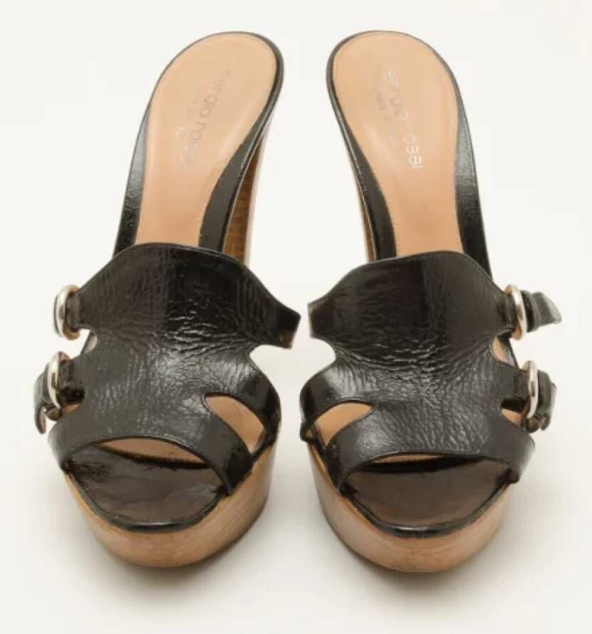 Sergio Rossi Pre-owned Leather sandals Black Dames