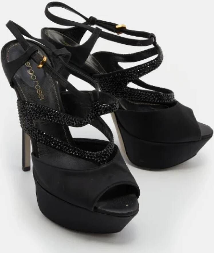 Sergio Rossi Pre-owned Leather sandals Black Dames
