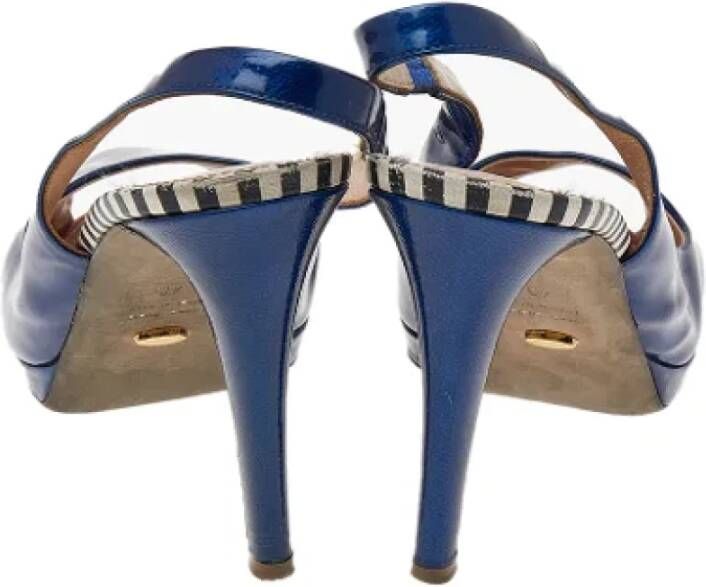 Sergio Rossi Pre-owned Leather sandals Blue Dames