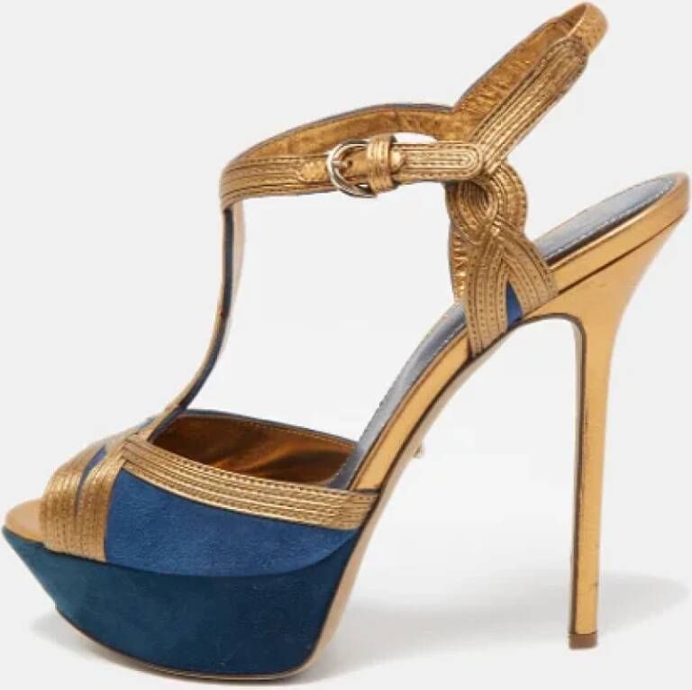 Sergio Rossi Pre-owned Leather sandals Blue Dames