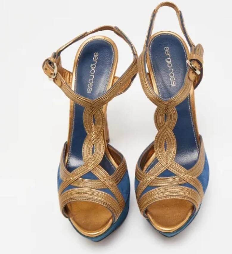 Sergio Rossi Pre-owned Leather sandals Blue Dames