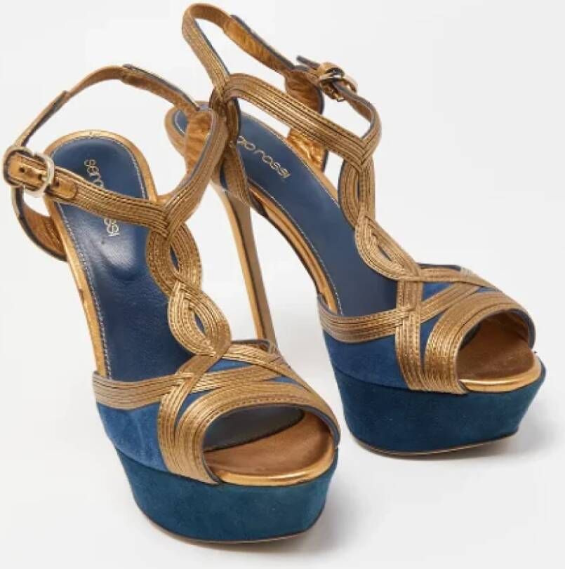 Sergio Rossi Pre-owned Leather sandals Blue Dames