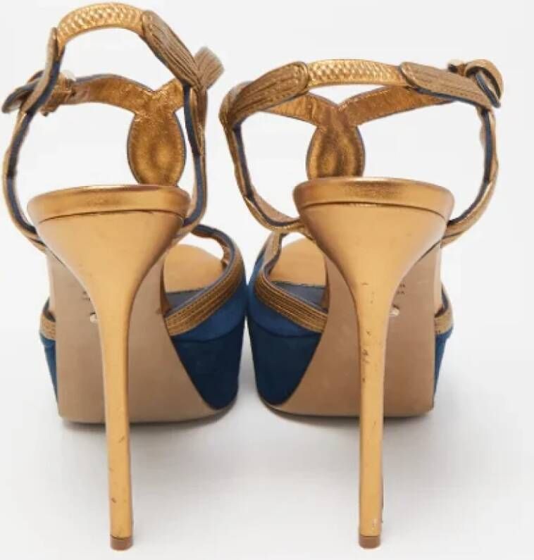 Sergio Rossi Pre-owned Leather sandals Blue Dames