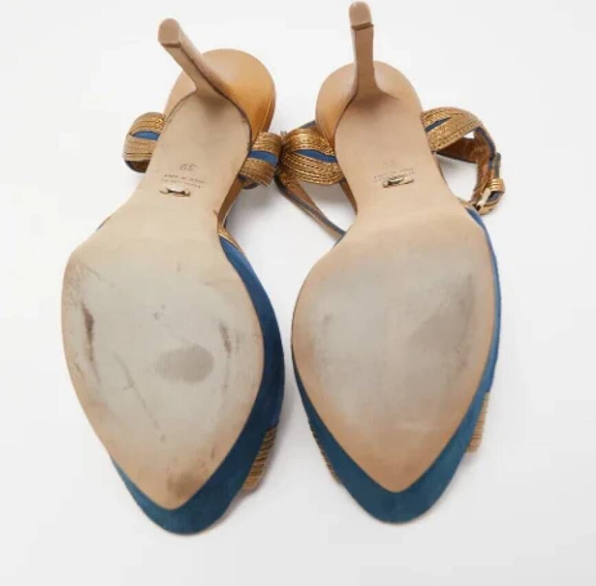 Sergio Rossi Pre-owned Leather sandals Blue Dames