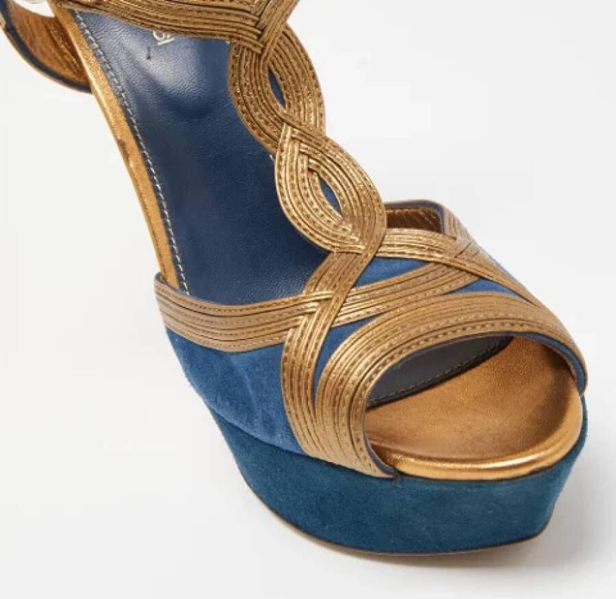 Sergio Rossi Pre-owned Leather sandals Blue Dames