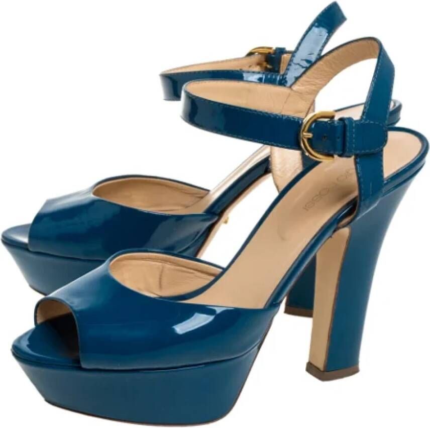 Sergio Rossi Pre-owned Leather sandals Blue Dames