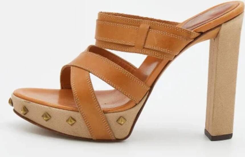Sergio Rossi Pre-owned Leather sandals Brown Dames