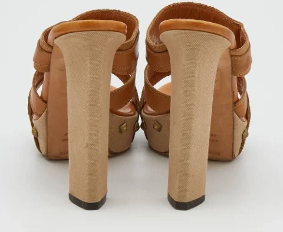 Sergio Rossi Pre-owned Leather sandals Brown Dames