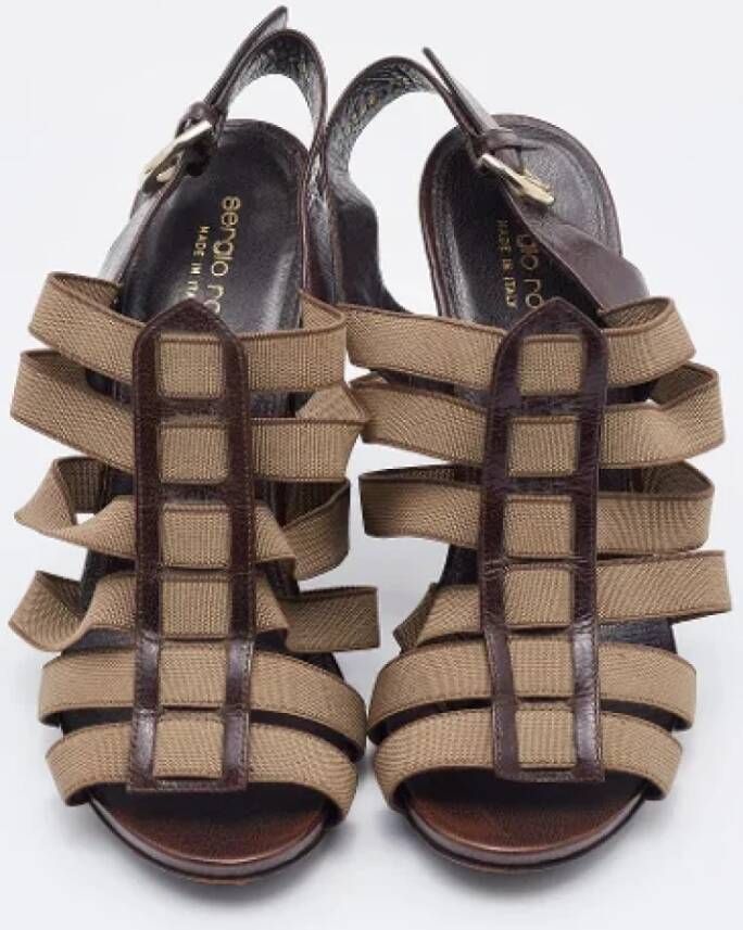 Sergio Rossi Pre-owned Leather sandals Brown Dames