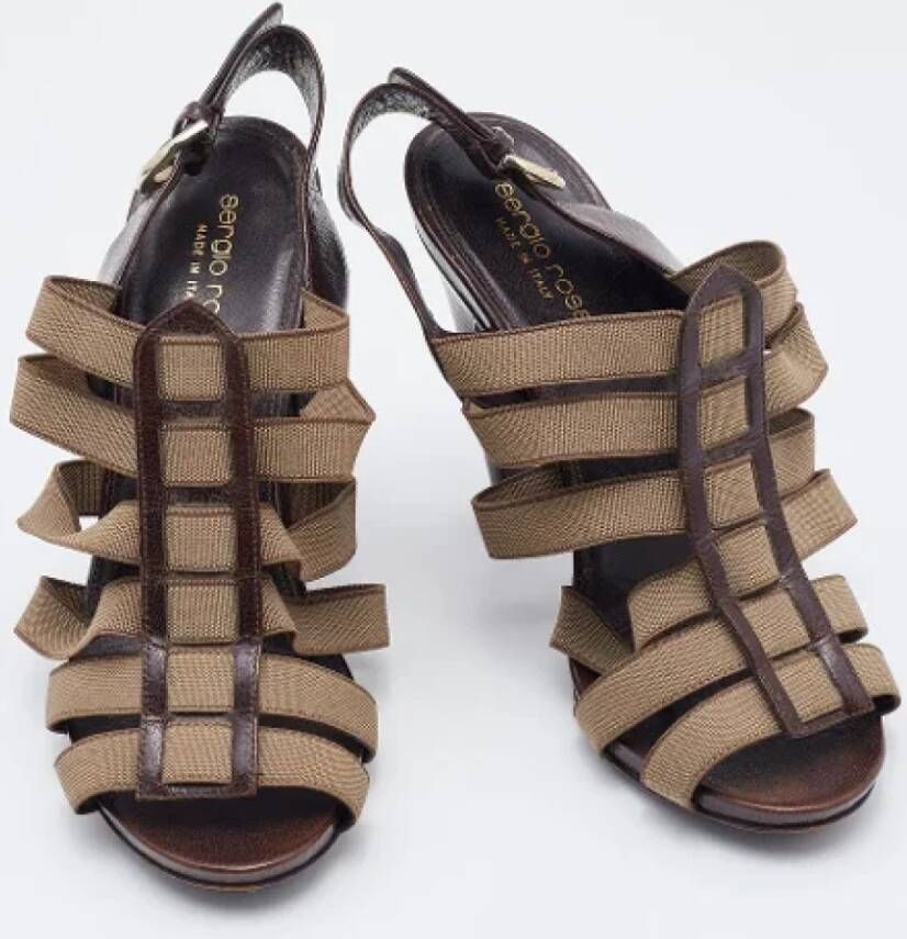 Sergio Rossi Pre-owned Leather sandals Brown Dames