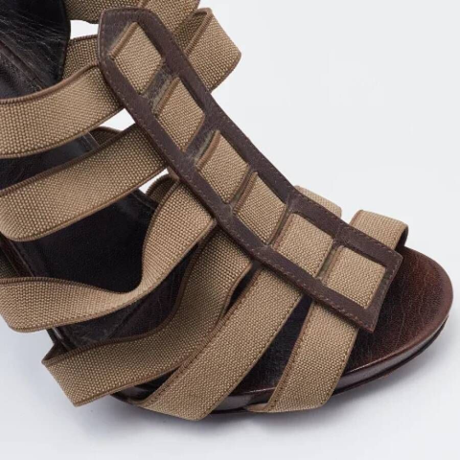 Sergio Rossi Pre-owned Leather sandals Brown Dames