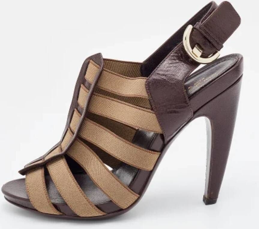 Sergio Rossi Pre-owned Leather sandals Brown Dames